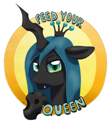 Size: 5000x5500 | Tagged: safe, artist:ookamithewolf1, queen chrysalis, changeling, changeling queen, absurd resolution, logo, solo