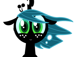 Size: 504x371 | Tagged: safe, artist:syggie, queen chrysalis, changeling, changeling queen, nymph, ask the changeling princess, cute, cutealis, female, filly, filly queen chrysalis, foal, freckles, princess chrysalis, solo, younger