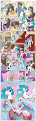 Size: 1200x4036 | Tagged: safe, artist:muffinshire, princess celestia, raven, spike, twilight sparkle, oc, oc:gisela, alicorn, dragon, griffon, pony, comic:twilight's first day, baby spike, beard, belly, belly button, braces, comic, cute, cutelestia, featureless crotch, filly, filly twilight sparkle, foal, gigglesnort, glasses, laughing, magic, mud, on back, pigtails, professionalism, professor inkwell, regalia, scrunchy face, sillestia, slice of life, spikabetes, spread wings, telekinesis, twintails