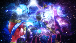 Size: 1024x576 | Tagged: safe, artist:tzolkine, princess cadance, shining armor, alicorn, pony, unicorn, female, male, shiningcadance, shipping, straight, wallpaper