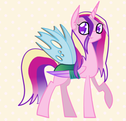 Size: 600x575 | Tagged: safe, artist:nyanpegasus, princess cadance, queen chrysalis, changeling, changeling queen, clothes, cosplay, costume, solo