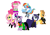 Size: 1006x700 | Tagged: safe, artist:pinkiedash, derpibooru import, applejack, fluttershy, pinkie pie, rainbow dash, rarity, twilight sparkle, earth pony, pegasus, pony, unicorn, beast boy, crossover, cyborg (teen titans), female, mane six, mare, raven (teen titans), robin, simple background, starfire, superhero, teen titans, terra (teen titans), transparent background