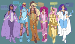 Size: 1600x945 | Tagged: safe, artist:raspbearyart, derpibooru import, applejack, fluttershy, pinkie pie, rainbow dash, rarity, twilight sparkle, human, cape, clothes, concept art, costume, female, humanized, mane six, mask, superhero, winged shoes