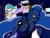 Size: 1600x1214 | Tagged: safe, artist:yoichi-hayabusa, princess celestia, princess luna, alicorn, pony, angry, batman, bed, dc comics, door, morning, morning ponies, working