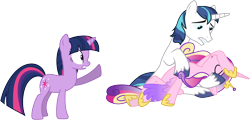 Size: 8430x4050 | Tagged: safe, artist:90sigma, princess cadance, shining armor, twilight sparkle, alicorn, pony, unicorn, the crystal empire, absurd resolution, simple background, transparent background, vector