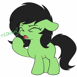 Size: 1000x1000 | Tagged: safe, artist:skitter, oc, oc:anon filly, coughing, female, filly, implied coronavirus, solo