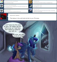 Size: 1280x1382 | Tagged: safe, artist:darkflame75, princess luna, scootaloo, bat pony, pony, bat ponified, scootabat, statue, student of the night, tumblr