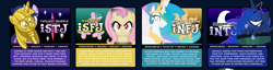 Size: 1035x267 | Tagged: safe, fluttershy, princess celestia, princess luna, twilight sparkle, twilight sparkle (alicorn), alicorn, pony, crossing the memes, female, flutterbat, freaky fred, mare, mbti, mbti chart, myers-briggs, princess molestia, twilight scepter