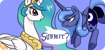 Size: 205x98 | Tagged: safe, artist:pijinpyon, princess celestia, princess luna, alicorn, pony, ask little luna, plot, s1 luna