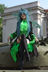 Size: 538x807 | Tagged: safe, artist:nueteki, queen chrysalis, human, cosplay, irl, irl human, photo, solo