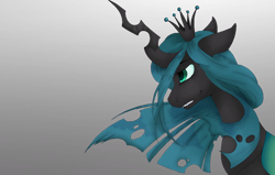 Size: 1280x812 | Tagged: dead source, safe, artist:ceceliaa, queen chrysalis, changeling, changeling queen, female, gradient background, mare, solo