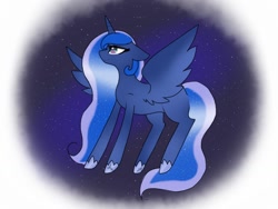 Size: 1024x768 | Tagged: safe, artist:twinkiepie19, princess luna, alicorn, pony, blank flank, female, horn, mare, solo