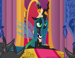 Size: 650x500 | Tagged: safe, artist:mixermike622, queen chrysalis, twilight sparkle, changeling, changeling queen, new crown, swag