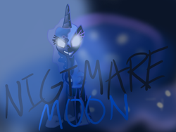 Size: 1600x1200 | Tagged: safe, artist:mlpcrystalblossoms, nightmare moon, princess luna, alicorn, pony, glowing eyes, solo