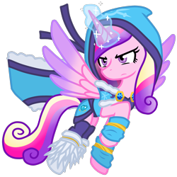 Size: 2870x2867 | Tagged: safe, artist:he4rtofcourage, princess cadance, alicorn, pony, clothes, costume, crystal maiden, dota, female, hoodie, simple background, solo, transparent background