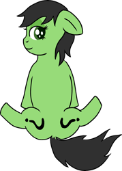 Size: 1666x2332 | Tagged: safe, artist:poniidesu, oc, oc only, oc:anon filly, earth pony, pony, both cutie marks, dock, drawthread, earth pony oc, female, filly, simple background, solo, transparent background