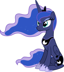 Size: 1500x1674 | Tagged: safe, artist:istilllikegamecubes, princess luna, alicorn, pony, cute, simple background, sitting, smiling, solo, transparent background, vector