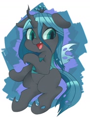 Size: 1049x1418 | Tagged: safe, artist:berseepon09, queen chrysalis, changeling, changeling queen, cute, cutealis, pixiv, solo