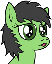 Size: 1114x1376 | Tagged: safe, artist:poniidesu, oc, oc only, oc:anon filly, earth pony, pony, bust, faic, female, filly, ooo, portrait, simple background, solo, transparent background