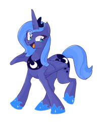 Size: 800x1000 | Tagged: safe, artist:lyd, princess luna, alicorn, pony, happy, s1 luna, simple background, solo