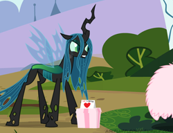 Size: 650x500 | Tagged: safe, artist:mixermike622, queen chrysalis, oc, changeling, changeling queen, female, horn, tumblr:ask fluffle puff