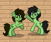 Size: 193x159 | Tagged: safe, oc, oc:anon filly, earth pony, pony, dancing, earth pony oc, female, filly, kek, picture for breezies, pony town, wooden floor