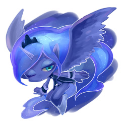 Size: 800x800 | Tagged: safe, artist:yuna0121, princess luna, anthro, ambiguous facial structure, solo