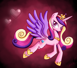 Size: 1064x934 | Tagged: safe, artist:sanraia, princess cadance, alicorn, pony, cute, female, heart, looking at you, mare, solo