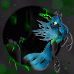 Size: 2800x2800 | Tagged: dead source, safe, artist:alicjaspring, queen chrysalis, changeling, changeling queen, female, horn