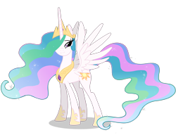 Size: 5417x4167 | Tagged: safe, artist:kyodashiro, princess celestia, alicorn, pony, absurd resolution, female, horn, mare, multicolored mane, solo, white coat