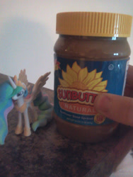 Size: 1200x1600 | Tagged: safe, princess celestia, don't call me sunbutt, irl, photo, sunbutt, sunflower seed butter, toy