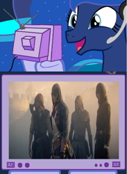 Size: 564x769 | Tagged: safe, princess luna, alicorn, pony, assassin's creed, assassin's creed unity, exploitable meme, gamer luna, meme, obligatory pony, tv meme