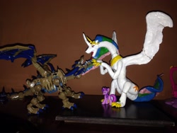 Size: 3264x2448 | Tagged: safe, princess celestia, twilight sparkle, dragon, dragonlestia, irl, mega bloks, photo, sindragosa, species swap, toy