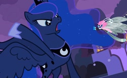 Size: 1172x720 | Tagged: safe, edit, edited screencap, screencap, princess luna, seabreeze, alicorn, breezie, pony