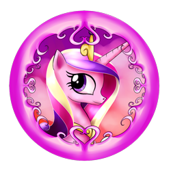 Size: 1000x1000 | Tagged: safe, artist:fanaticalfactory, princess cadance, alicorn, pony, crown, female, horn, mare, multicolored mane, solo