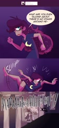 Size: 1280x2775 | Tagged: safe, artist:herny, princess luna, human, barefoot, falling, feet, humanized, it keeps happening, luna-afterdark, pain, screaming, slipping, solo, stairs, tumblr