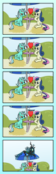 Size: 1400x4343 | Tagged: safe, artist:123turtleshell, bon bon, lyra heartstrings, queen chrysalis, sweetie drops, changeling, changeling queen, comic, heart