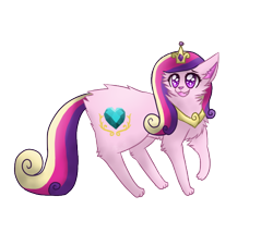 Size: 700x600 | Tagged: safe, artist:electriified, princess cadance, cat, crown, solo, species swap