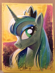 Size: 639x852 | Tagged: safe, artist:andypriceart, princess luna, alicorn, pony, portrait, solo, traditional art