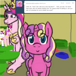 Size: 800x800 | Tagged: safe, princess cadance, princess skyla, shining armor, alicorn, pony, unicorn, ask, ask tinkertots, toy, tumblr