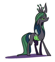 Size: 960x1088 | Tagged: safe, artist:karzahnii, queen chrysalis, changeling, changeling queen, female, horn, redesign, solo