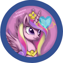 Size: 708x708 | Tagged: safe, artist:bunina, princess cadance, alicorn, pony, badge, female, pixiv, solo