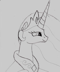 Size: 817x979 | Tagged: safe, artist:ced75, princess celestia, alicorn, pony, monochrome, sketch, solo