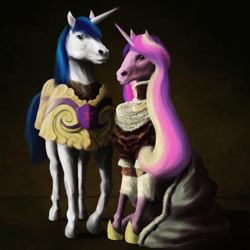 Size: 894x894 | Tagged: safe, artist:chiapetofdoom, princess cadance, shining armor, alicorn, pony, unicorn, hoers, realistic