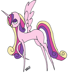 Size: 900x970 | Tagged: safe, artist:toppops, princess cadance, alicorn, pony, female, horn, pointy ponies, solo