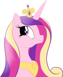 Size: 600x736 | Tagged: safe, artist:infernaldalek, princess cadance, alicorn, pony, crown, female, horn, mare, multicolored mane, solo