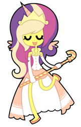 Size: 552x859 | Tagged: safe, artist:nekozneko, princess cadance, horned humanization, humanized, skinny, solo, winged humanization