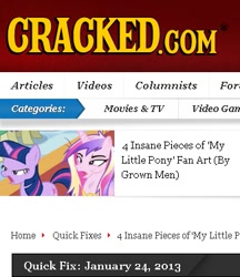 Size: 325x376 | Tagged: safe, princess cadance, twilight sparkle, alicorn, pony, article, cracked, meta, text