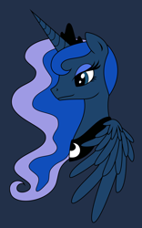 Size: 868x1389 | Tagged: safe, artist:ariah101, princess luna, alicorn, pony, female, horn, mare, simple background, solo