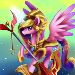 Size: 800x800 | Tagged: safe, artist:incinerater, princess cadance, alicorn, pony, armor, solo